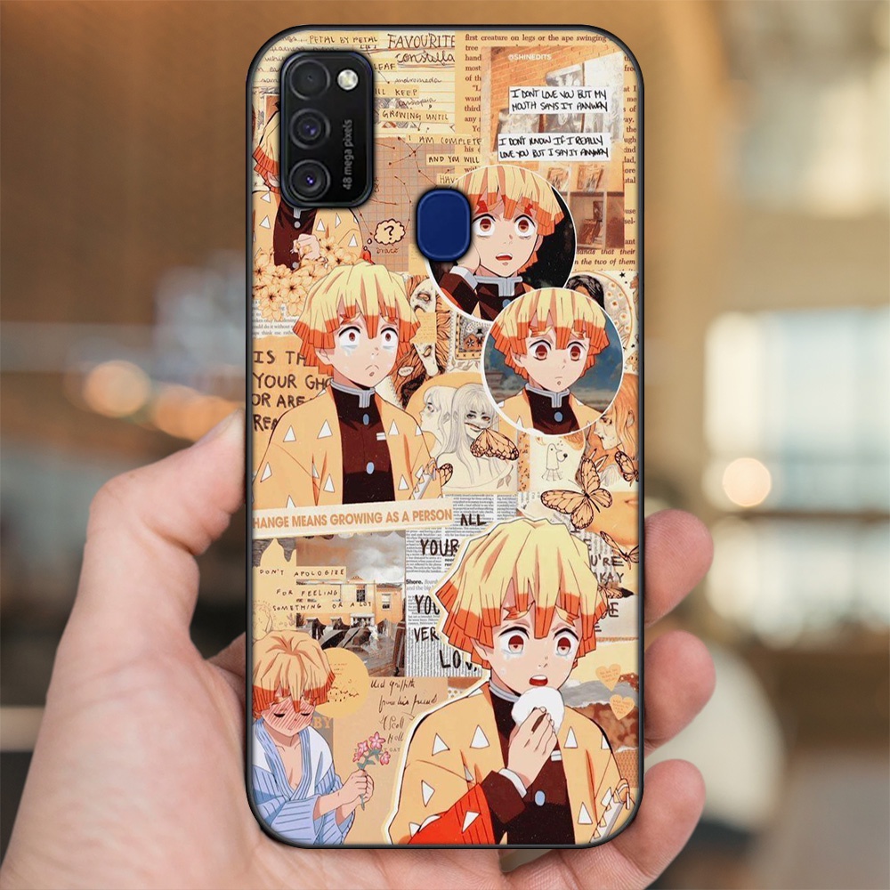 Ốp lưng Samsung M21, M30S viền đen in hình Zenitsu Kimetsu no Yaiba