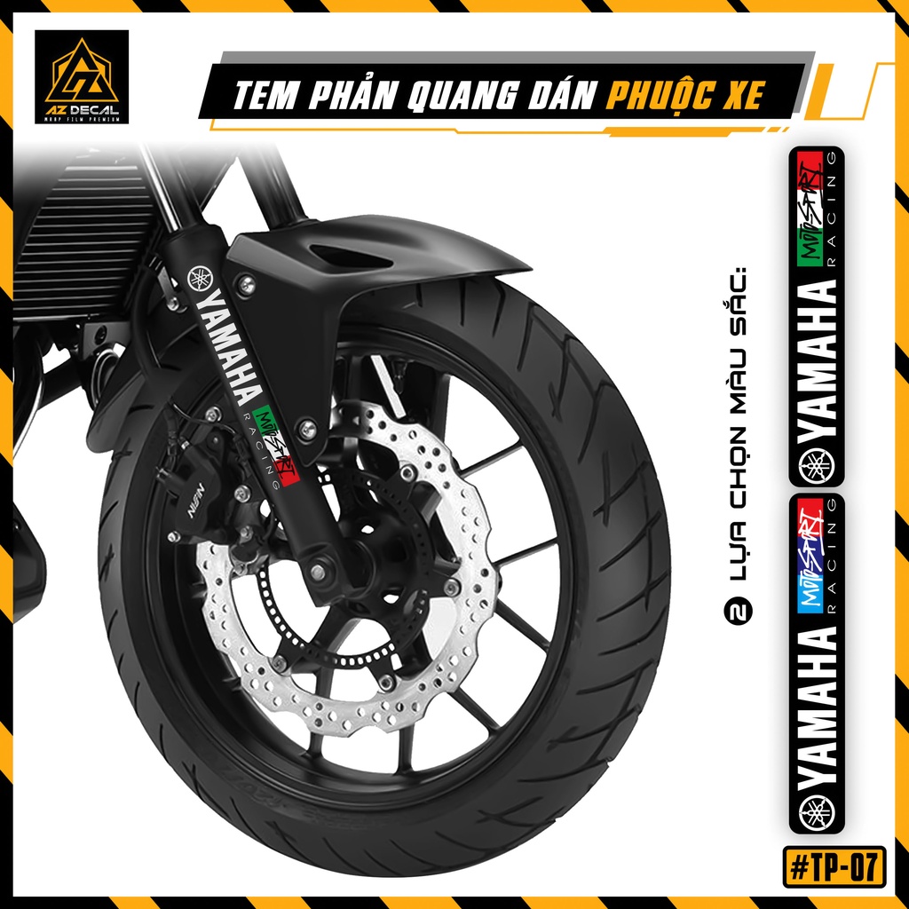 Tem Dán Phuộc Trước Yamaha Moto Sport Racing | TP07 | Decal Phản Quang, Chống Nước, Bám Dính Tốt