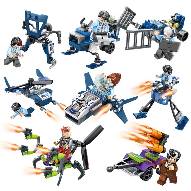 Mô Hình Đồ Chơi Lắp Ráp Lego Sd9140-47 Minifigure Future + Xe Cảnh Sát 6 Trong 1