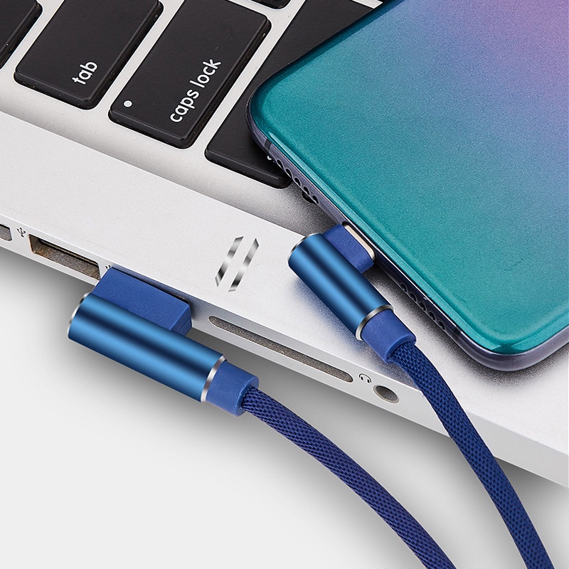 Dây cáp sạc/ truyền dữ liệu 
Guugei Usb Type C vuông góc 90 độ Micro Usb mini cho laptop dài 25cm