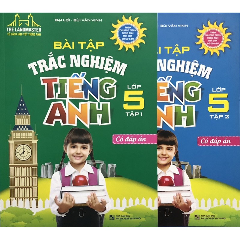 Sách - Bài tập trắc nghiệm tiếng anh lớp 5 (Combo 2 tập)