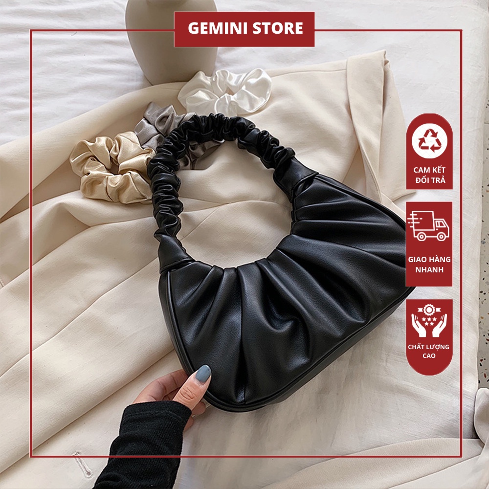 Túi Xách Nữ - Túi Kẹp Nách Da Mềm Xếp Li Quai Nhún Sang Trọng - TN02