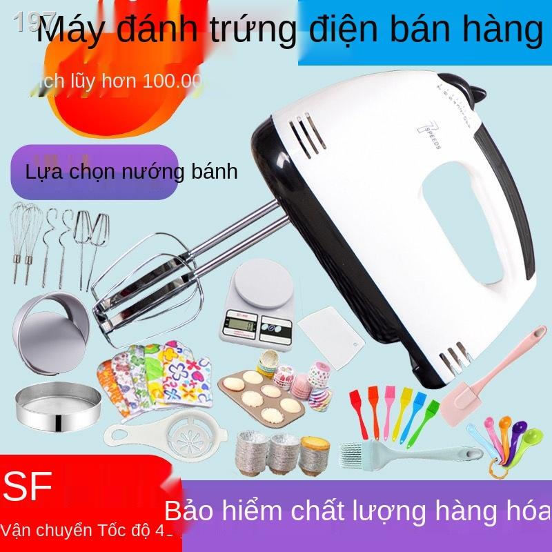 AMáy đánh trứng gia dụng điện trộn cầm tay nhỏ kem làm bánh cụ trọn bộ