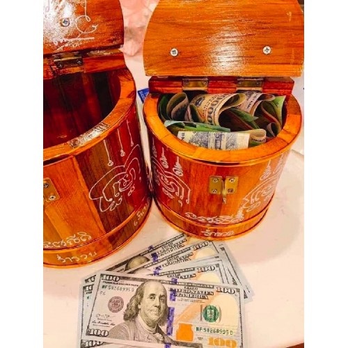 Thùng Gỗ Phong Thủy Đựng Tiền Hỗ Trợ Kinh Doanh Thái Lan - TÔ TÂM QUANG ( Đã làm phép)