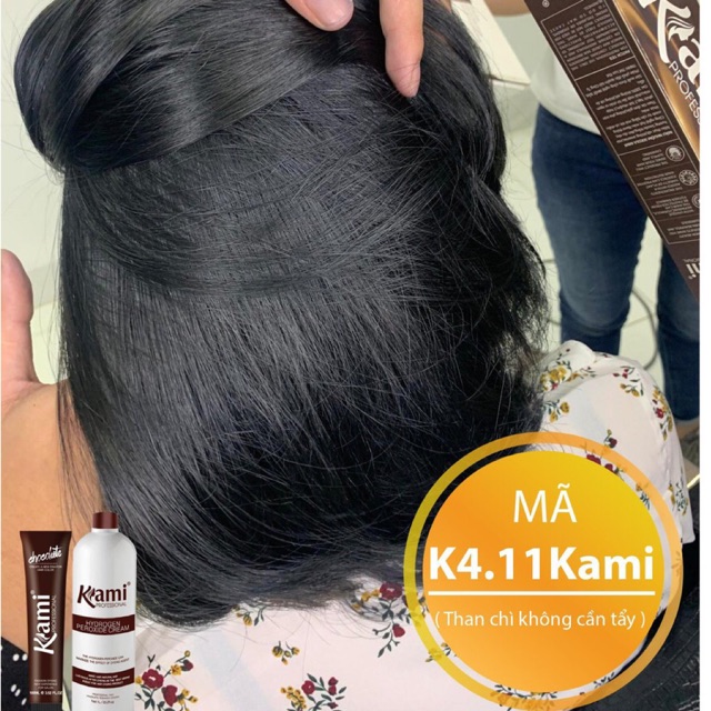 Thuốc nhuộm tóc KAMI màu Than Chì  KHÔNG TẨY + TẶNG kèm trợ nhuộm 100ml