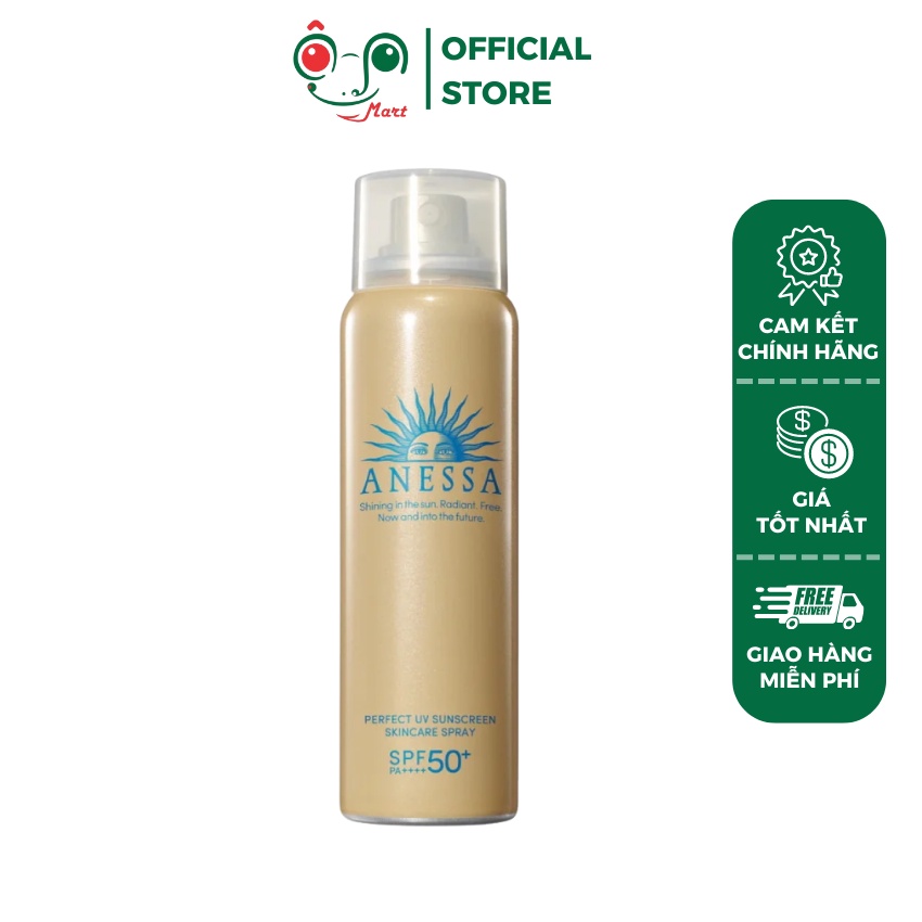 Xịt chống nắng Anessa kiềm dầu, dưỡng da, tiện lợi Anesa Gold spray - Chai 60g