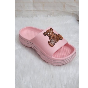 DÉP SIÊU NHẸ HÌNH  GẤU ĐẾ SỌC ĐỘN ĐẾ CAO 3CM ( ĐẶT TĂNG LÊN 2 SIZE)