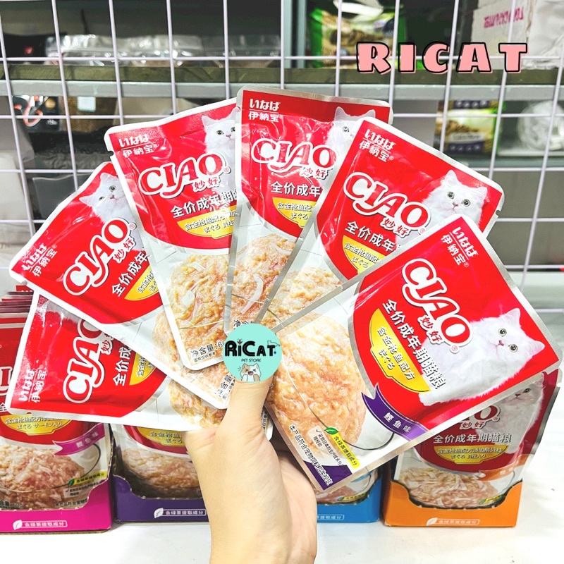 Pate Cho Mèo CIAO Gói 60g - Pate Ciao Cho Mèo Thơm Ngon Đủ Vị