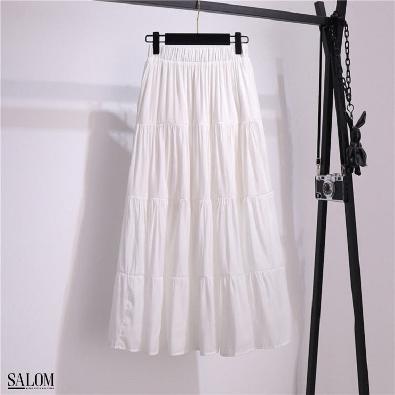 Chân váy lụa dài - Lala 4 tầng | BigBuy360 - bigbuy360.vn