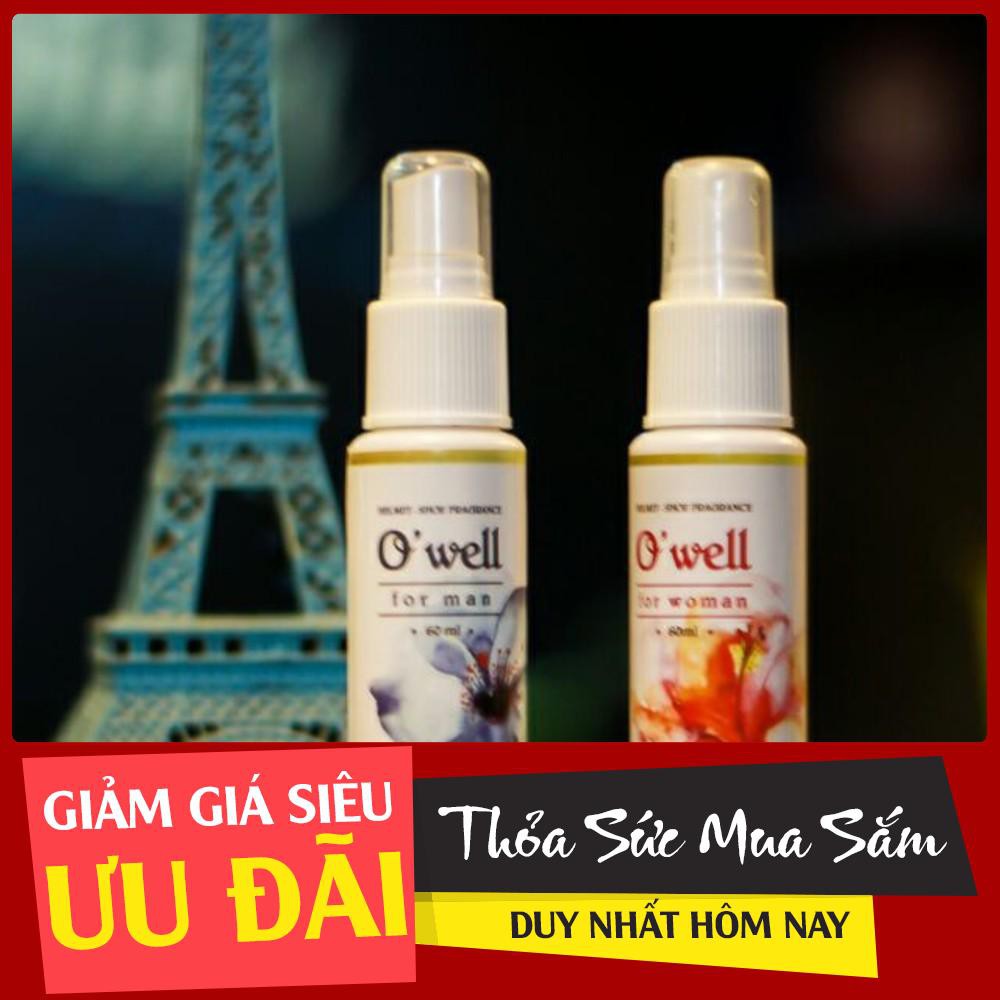 Nước Hoa Xịt Khử Mùi Giày Dép, Nón Bảo Hiểm Thương Hiệu O'well Dành Cho Nam và Nữ, 60ml
