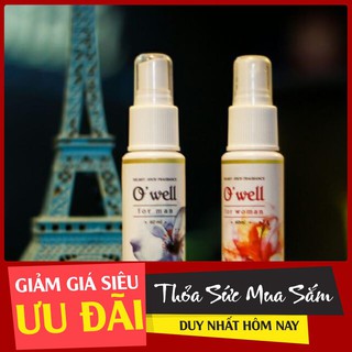 Nước Hoa Xịt Khử Mùi Giày Dép, Nón Bảo Hiểm Thương Hiệu O'well Dành Cho Nam và Nữ, 60ml