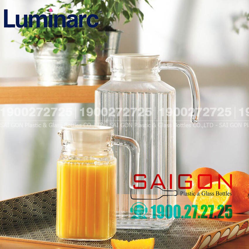 Bình Nước Thủy Tinh Luminarc Quadro 500ml | Luminarc G2667 , Thủy Tinh Cao Cấp