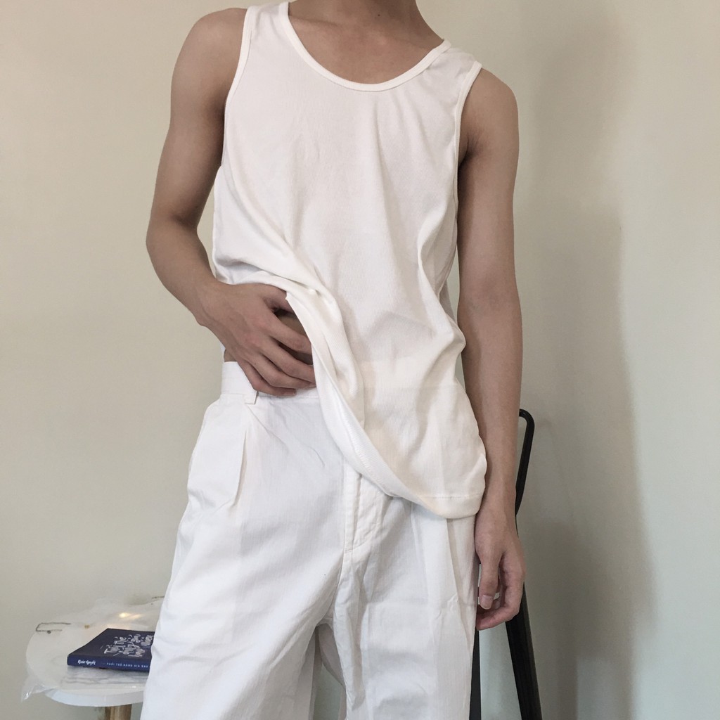 Áo Ba Lỗ Cotton Tăm Zip 100% hàng thiết kế Nam Nữ Big Size 80kg