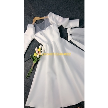 ĐẦM XOÈ DỰ TIỆC TAY PHỒNG CỔ LƯỚI size s/m/l/xl ( ẢNH VÀ VIDEO DO CHỦ SHOP TỰ QUAY 10000%)