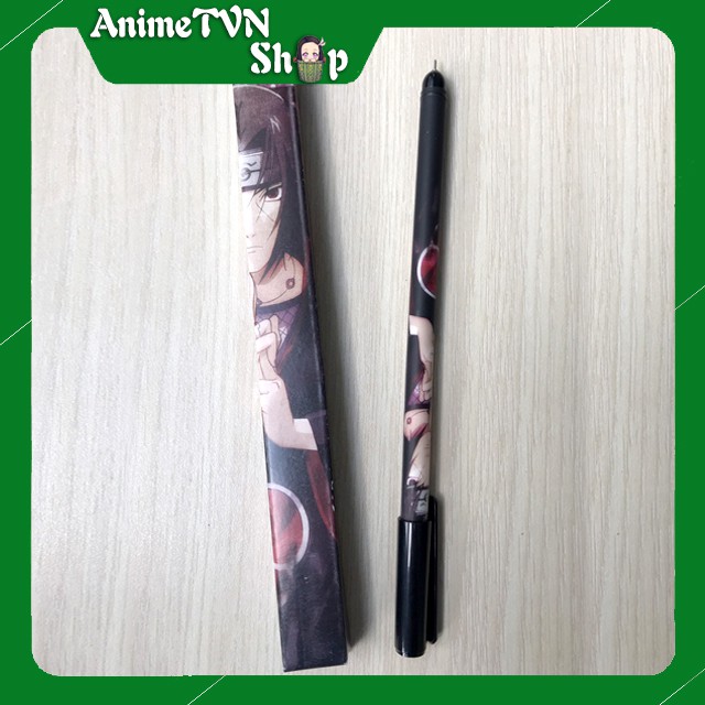 Bút Viết cao cấp Anime Naruto Shippuuden (Naruto, Itachi, Sasuke) - Dạ bi mực đen kèm hộp in hình thân bút và hộp