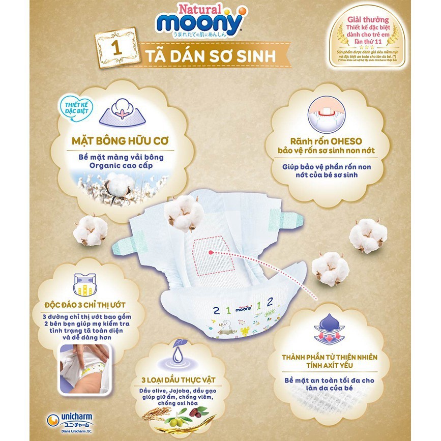 Tã quần Moony S50 / M58 / L44 / XL38 / XXL26 Siêu thấm