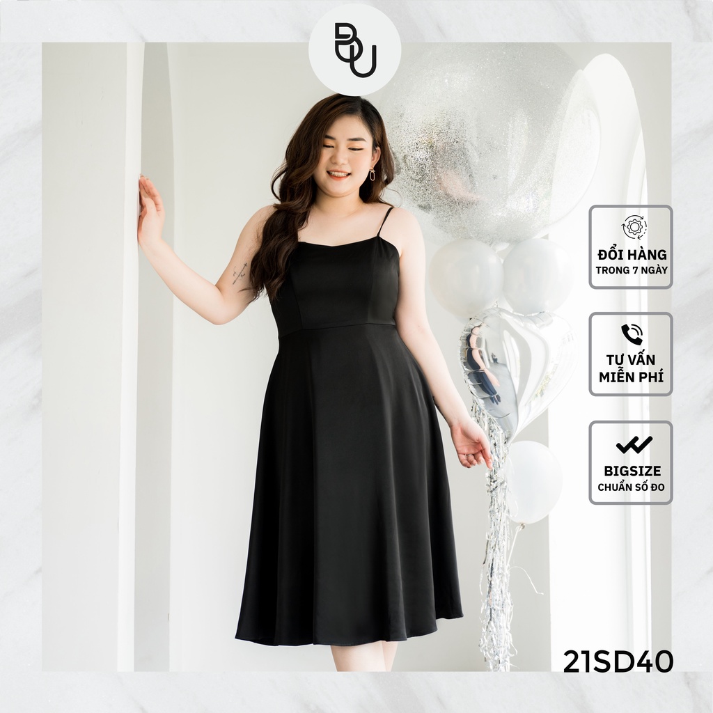 Đầm xòe hai dây BIGSIZE (55kg đến 95kg) - 21SD40 - [BUstu Bigsize]