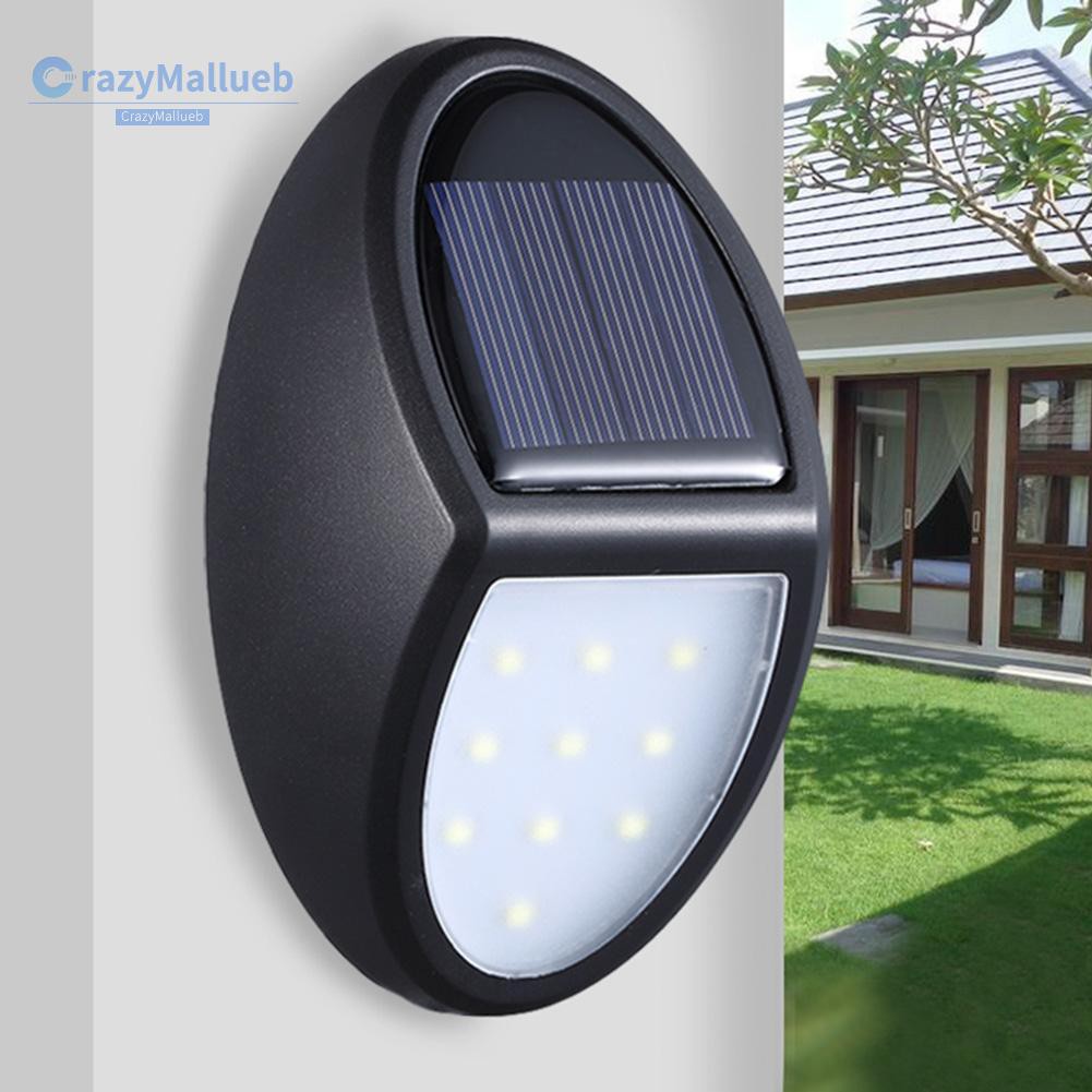 Crazymallueb❤10 LED Solar Light Waterproof Wall Hanging Home Garden Fence Outdoor Lamp❤Lighting