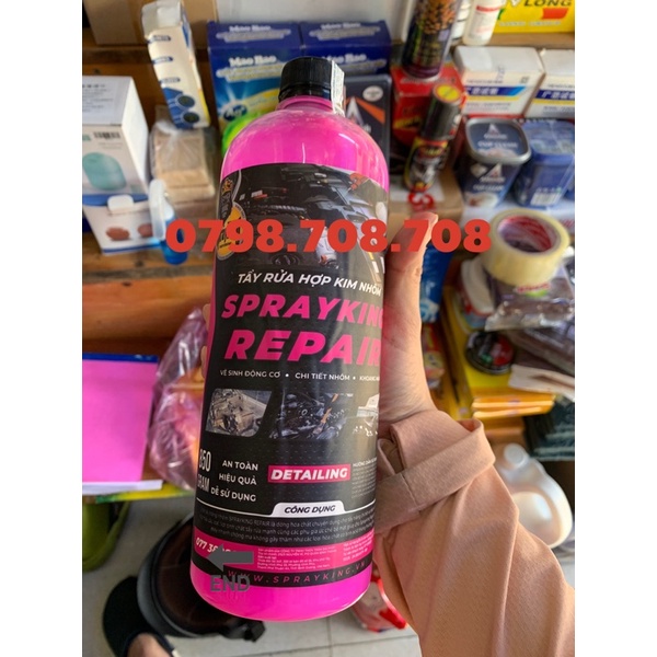 Chai Sprayking Repair 1L dung dịch tẩy rửa lốc máy - dàn chân - hợp kim nhôm