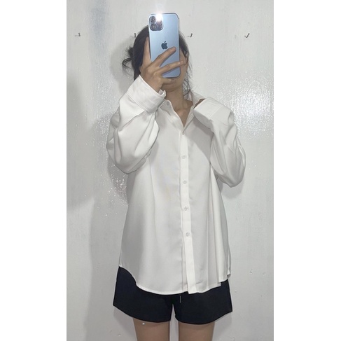 Áo khoác sơ mi nữ nhung gân form rộng tay dài – Unisex 2022