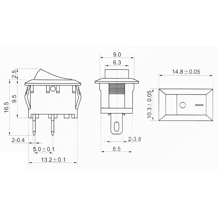 NSV Công tắc 2 chân 3A kích thước 8.5*13.5MM