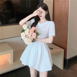 SET ĐẦM VÁY PHỒNG THUN COTTON GÂN