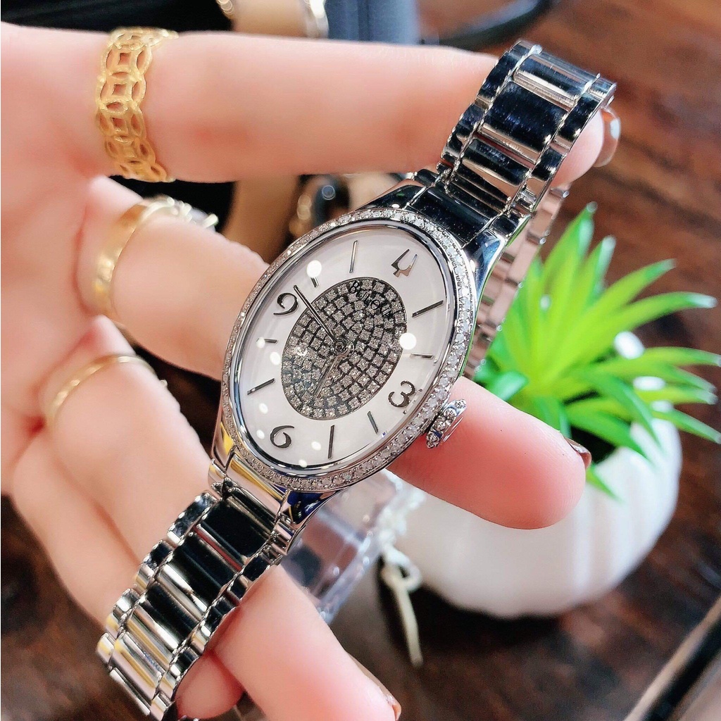 Đồng hồ nữ BULOVA 96R193 Diamo đính 166 viên xoàn tấm