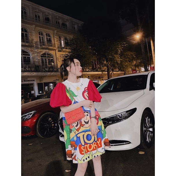 Đầm 3D tay phồng siêu đẹp,hàng loại 1 chuẩn mẫu