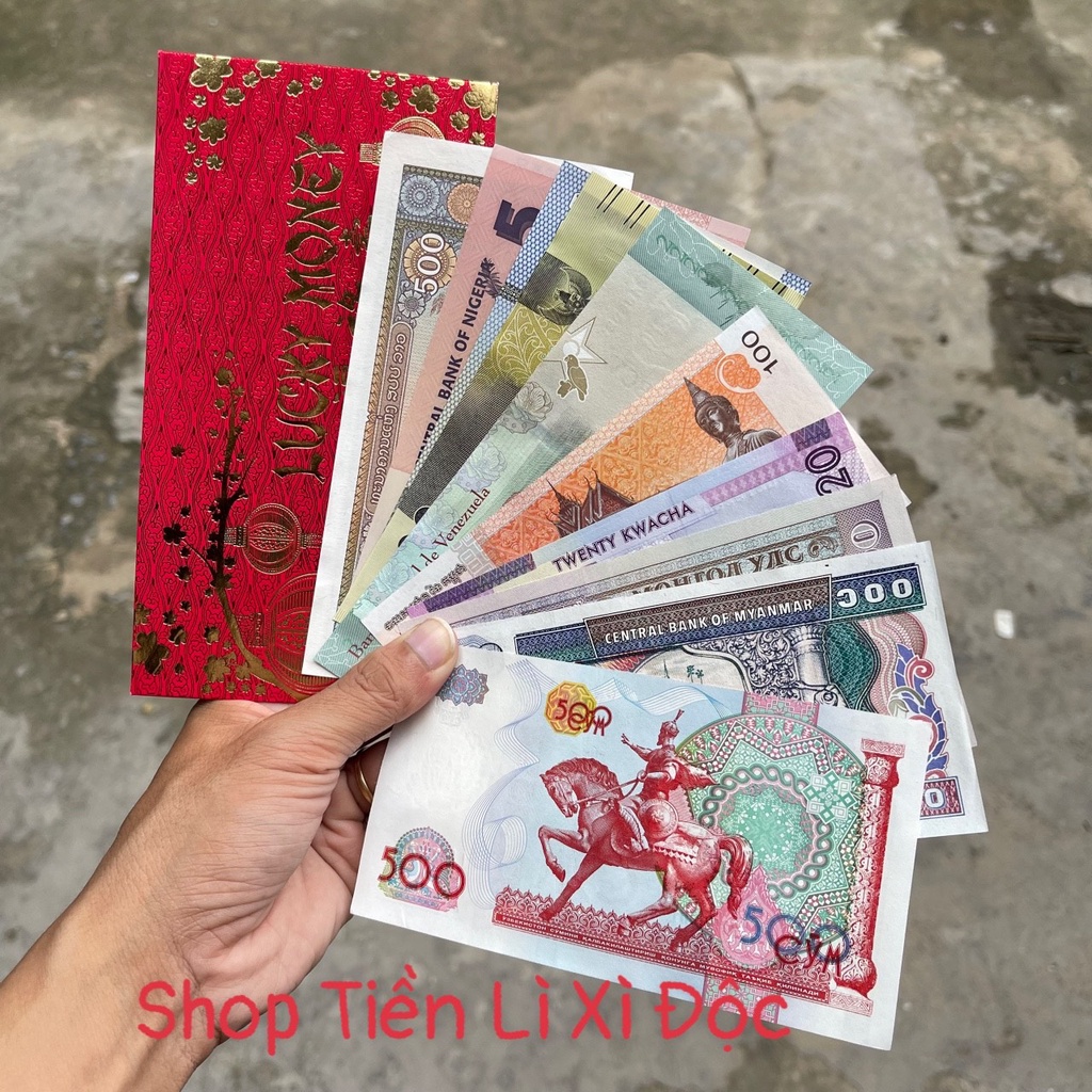 Bộ Tiền Lì Xì Tết 10 Nước Khác Nhau, Lưu Niệm, Để Sưu Tập, Qùa Tặng