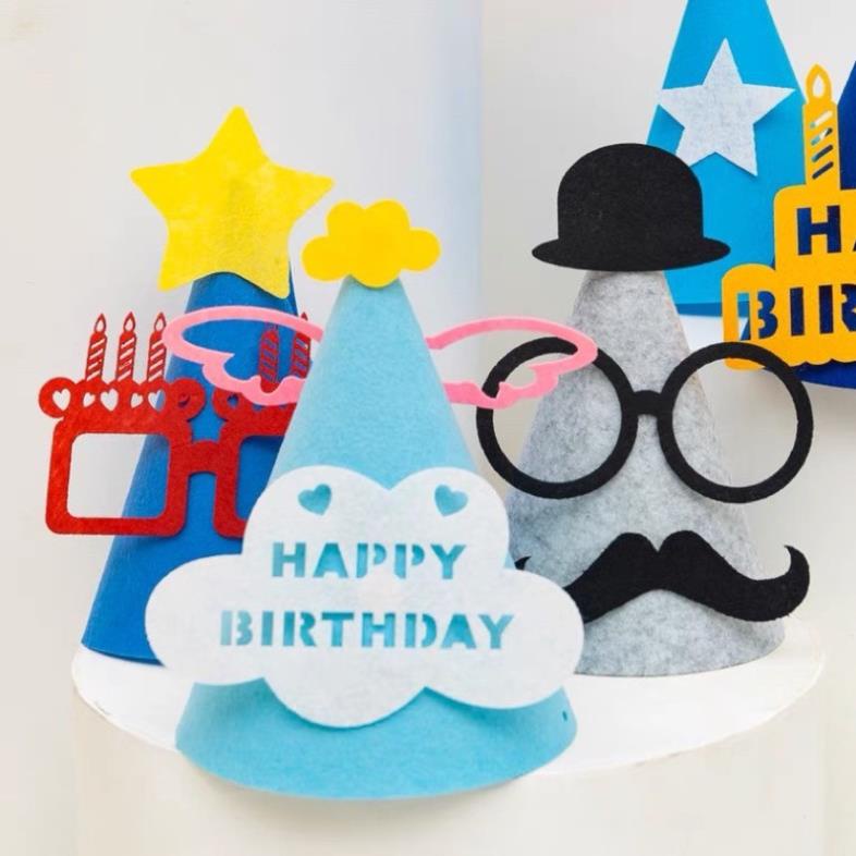 [ MẪU MỚI] Mũ sinh nhật 3D phong cách Hàn Quốc, trang trí sinh nhật siêu hot