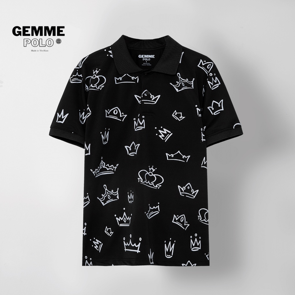 Áo Polo nam cổ bẻ GEMME MEN vương miện Fullsize 50-130kg chuẩn form, trẻ trung, thanh lịch - GEMMEPOLOVN
