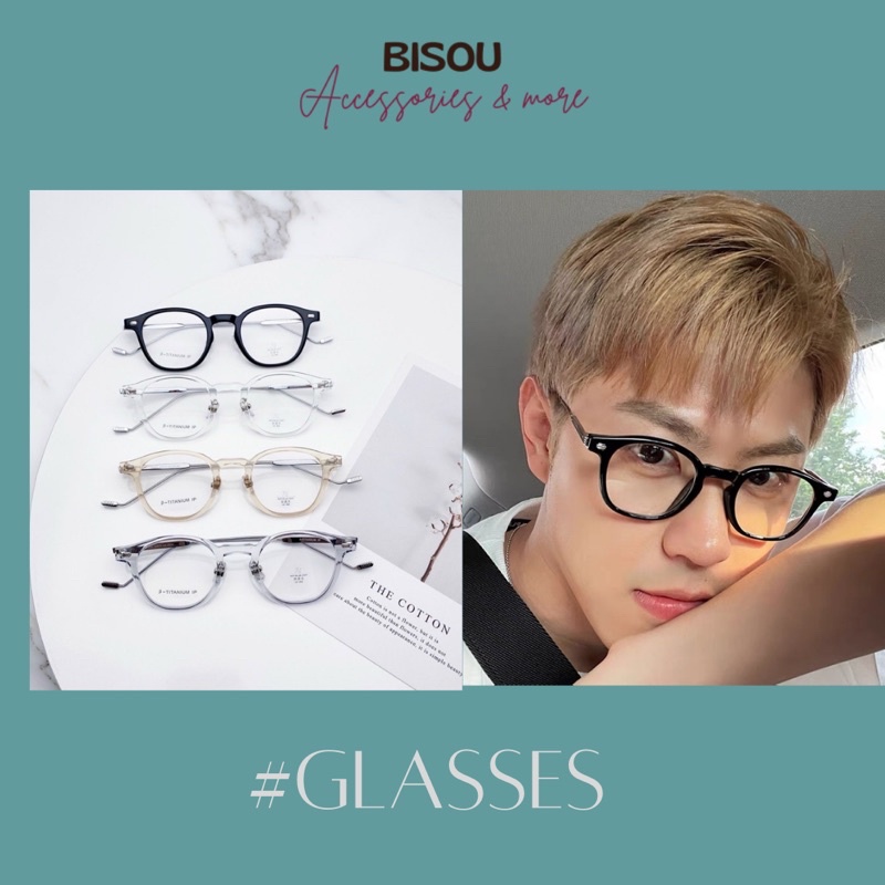 Gọng cận eddy thời trang unisex tặng kèm hộp cao cấp Bisou.accessories