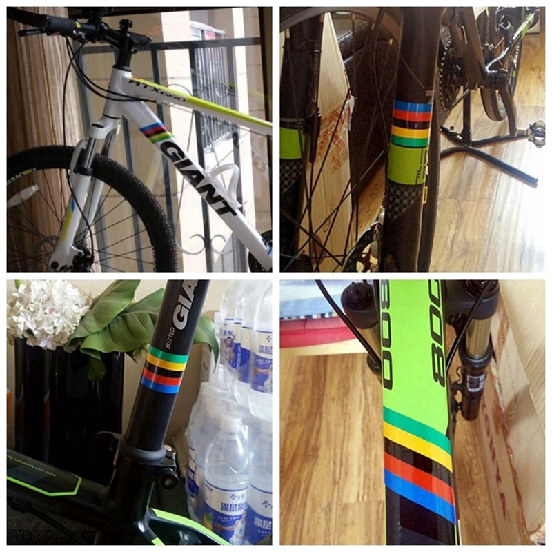 1 Miếng Dán Phản Quang Màu Cầu Vồng Trang Trí Xe Đạp MTB DIY