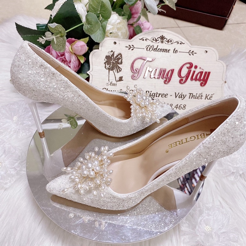 GIÀY CƯỚI GIÀY THIẾT KẾ ĐÍNH NGỌC CAO CẤP ( hàng thiết kế thủ công theo yêu cầu khách chắc chắn khi đặt hàng giúp shop)