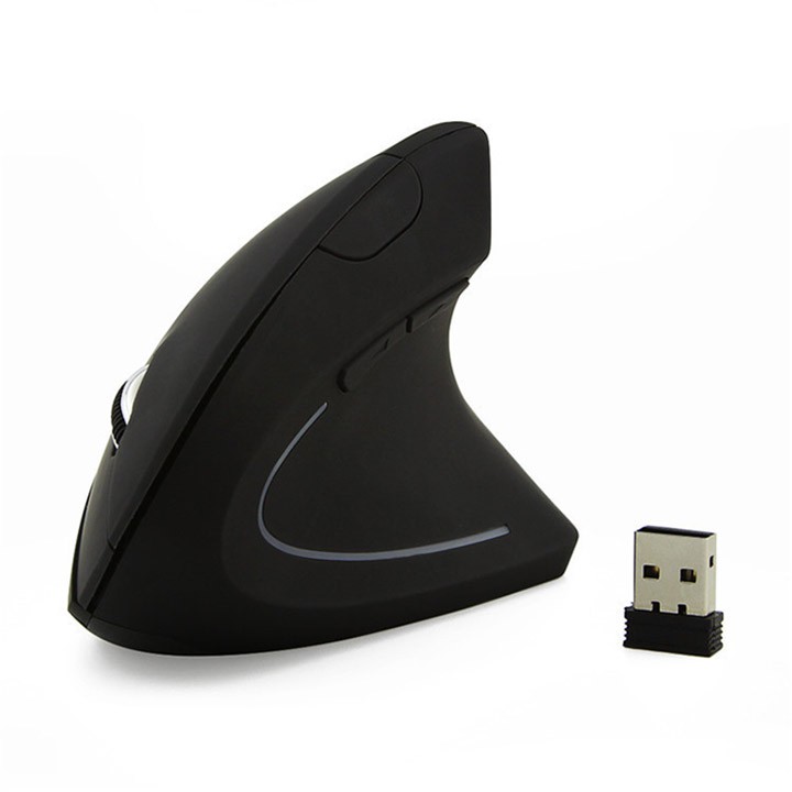 Chuột không dây Ergonomic Mouse 2.4 GHz (Đen) kiểu đứng chống mỏi Thế hệ mới nhất