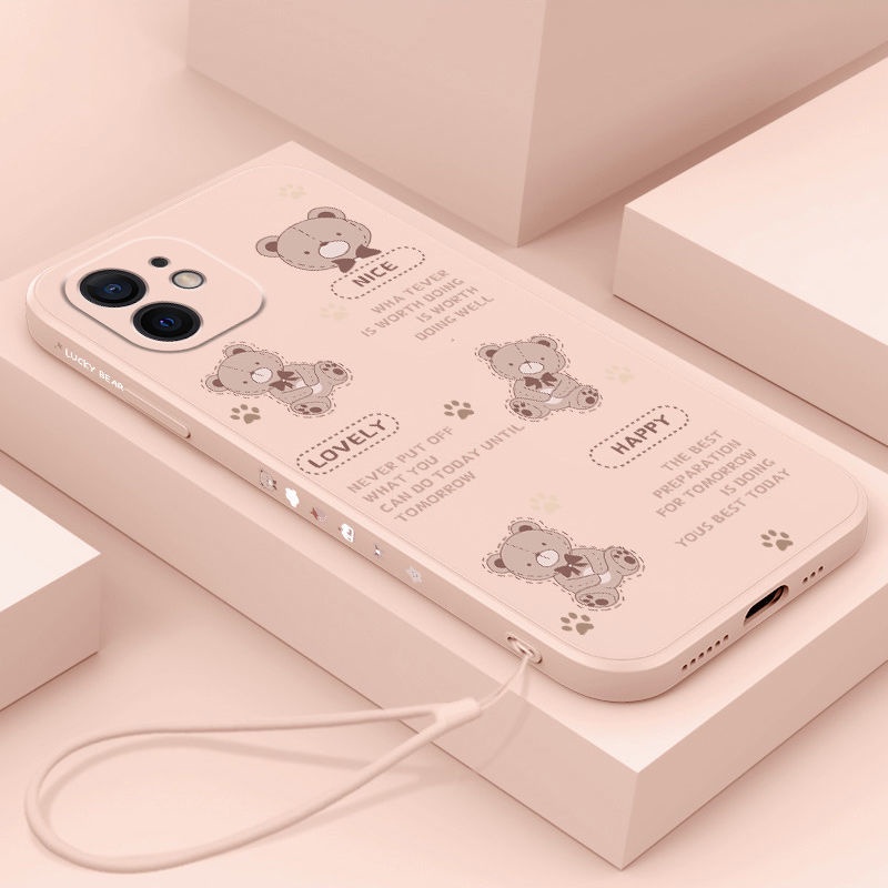 Ốp điện thoại QIANZI họa tiết gấu thích hợp cho iPhone 13 13 pro 13 pro max 14 14 pro 14 plus 14 pro max