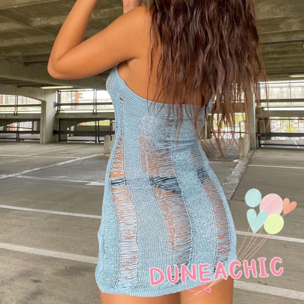 DUNEA Đầm Body Thiết Kế Hở Lưng Quyến Rũ