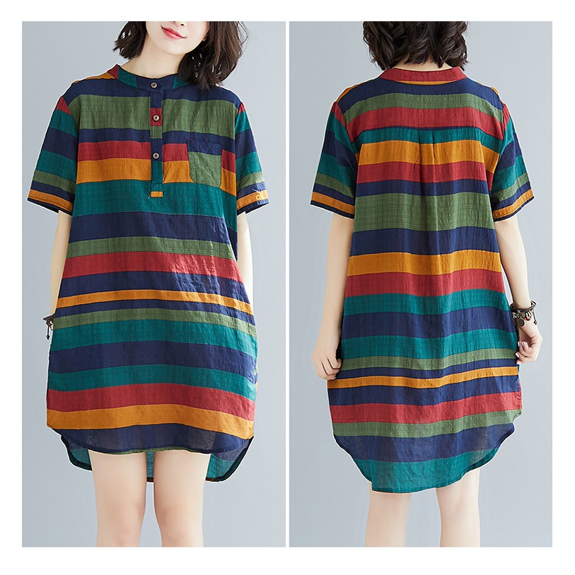 Váy kẻ ngang Rainbow