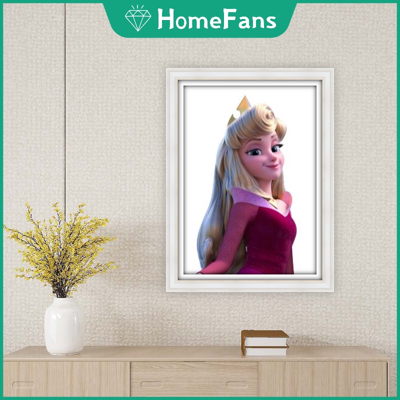 Tranh Đính Đá 5D Tự Làm Hình Công Chúa Hoạt Hình 30X40cm Trang Trí Nhà Cửa