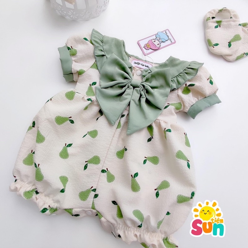 𝗧𝗮̣̆𝗻𝗴 𝘁𝘂𝗿𝗯𝗮𝗻 𝘃𝗮̀ 𝗴𝗶𝗮̀𝘆 𝘃𝗮̉𝗶 Body cho bé gái size 4-12kg  Vải cotton xốp hạt mềm mát