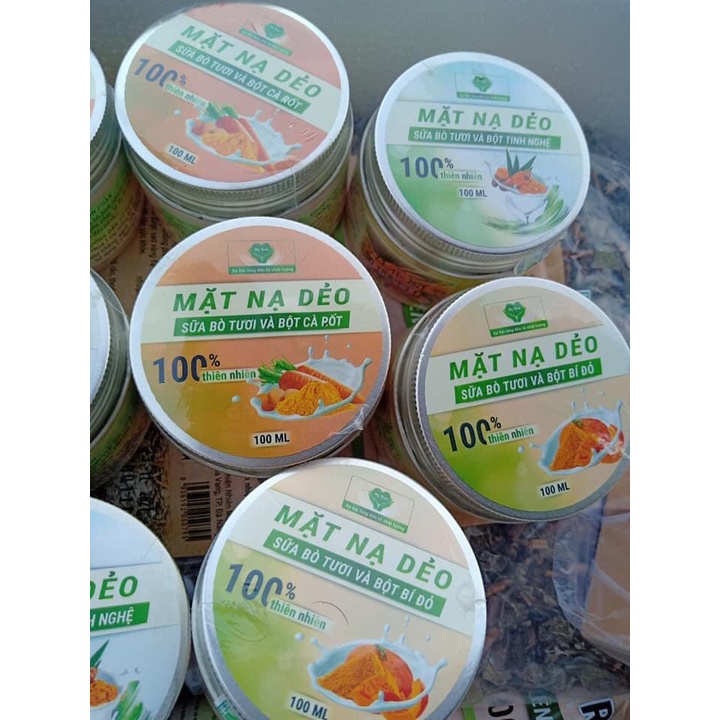Mạt Nạ Dẻo Sữa Bò Tươi Mix Bột Thiên Nhiên Mẹ Ken