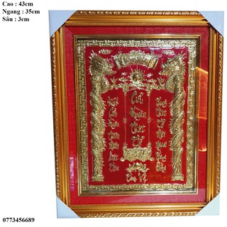 Cửu huyền thất tổ đỏ bằng đồng cao 43cm chữ việt