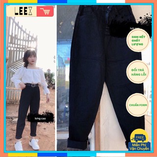 [LEEXSTORE] Quần jean baggy đen lưng cao chất đẹp