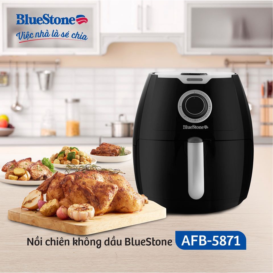 Nồi Chiên Không Dầu Bluestone AFB-5871,Công Suất 1800W ,Dung Tích 5.5 lít, Bảo Hành Chính Hãng 24 Tháng