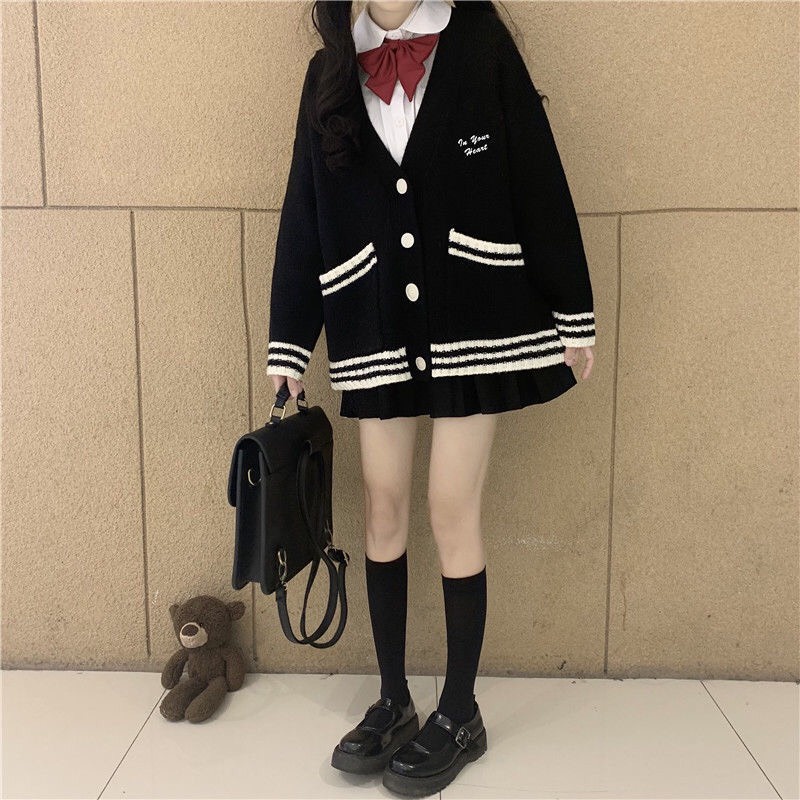 Áo len cardigan phong cách nữ sinh Nhật Bản