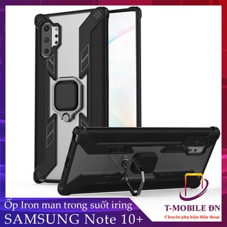 Ốp lưng Samsung Note 10 Lite 10 Plus iRON MAN IRING TRONG SUỐT Nhựa PC cứng viền dẻo chống sốc