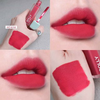 NEW Hotrend 2021 [ 01 Đỏ Rose ] Son Kem Lì Dolly Super Matte Không Chì Màu Đỏ Rose