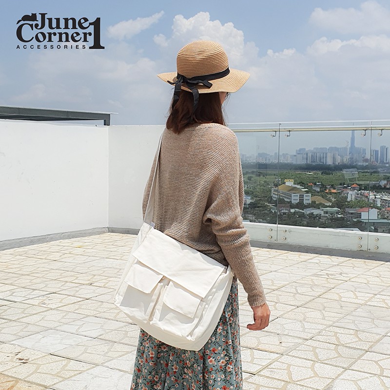 [ TẶNG LỊCH VẢI 2022 ] CREAMY CANVAS BAG - TÚI ĐEO CHÉO VẢI CANVAS SIÊU DÀY