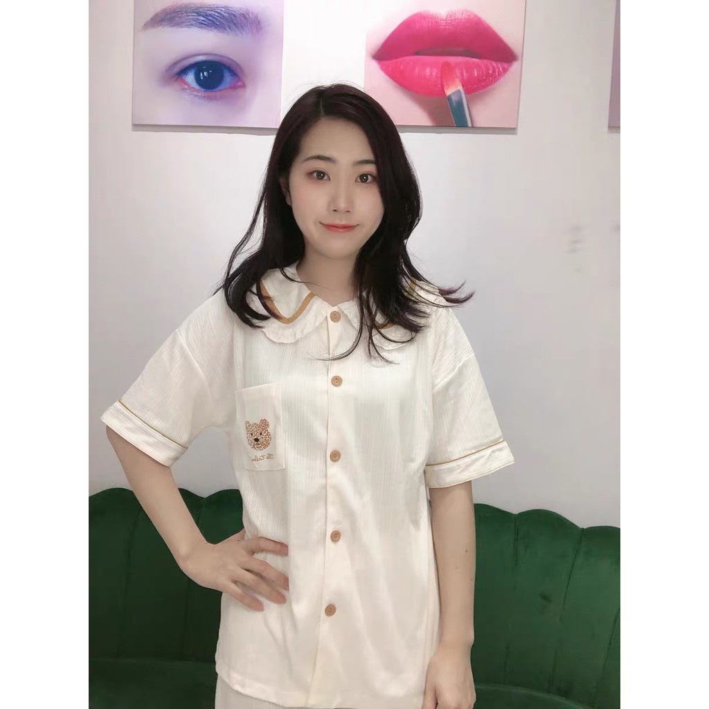 Bộ Đồ Ngủ Cotton Tay Ngắn Thoải Mái Kiểu Dáng Đơn Giản Đáng Yêu Dành Cho Nữ | BigBuy360 - bigbuy360.vn