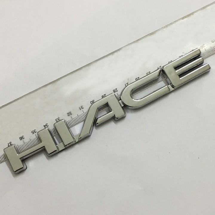 Logo chữ nổi HIACE dán trang trí đuôi xe